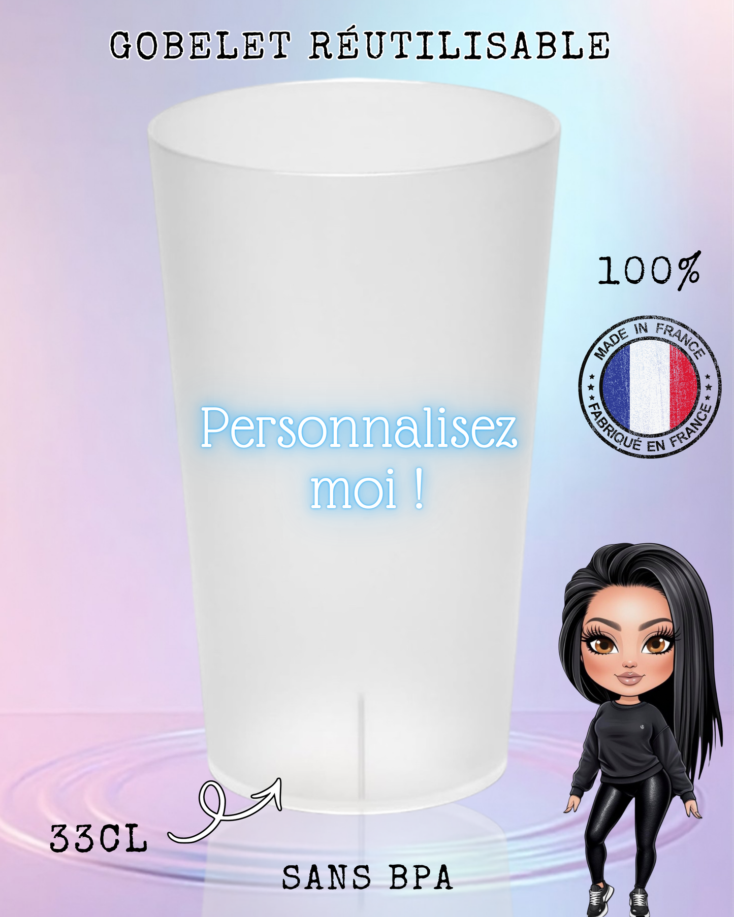 GOBELET PERSONNALISÉ 33CL🥤