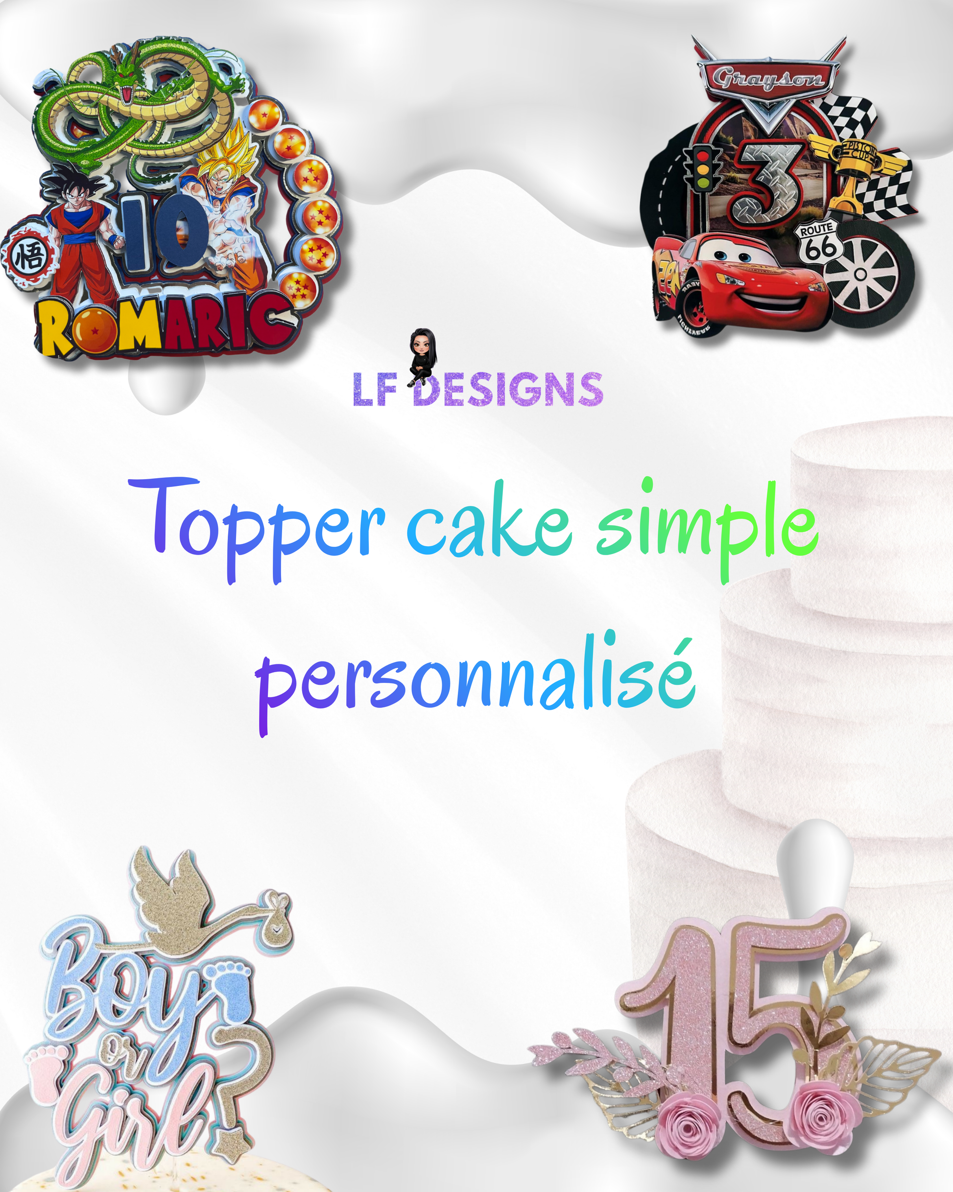 Personnalisation topper cake simple 👌🏼 LF DESIGNS
